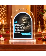 Buddha L Shape Acrylic Showpiece 3 X 3.5 Inch For Home, Office And Car (F175949)