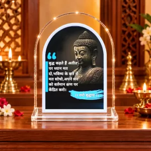 Buddha L Shape Acrylic Showpiece 3 X 3.5 Inch For Home, Office And Car (F175949)