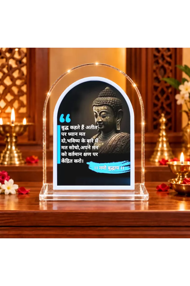 Buddha L Shape Acrylic Showpiece 3 X 3.5 Inch For Home, Office And Car (F175949)