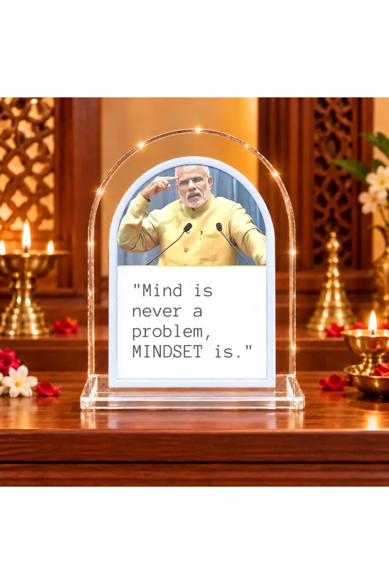 Narendra Modi L Shape Acrylic Showpiece 3 X 3.5 Inch For Home, Office And Car (F175951)