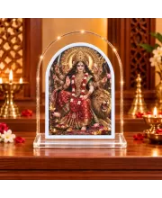 Durga Maa L Shape Acrylic Showpiece 3 X 3.5 Inch For Home, Office And Car (F175952)