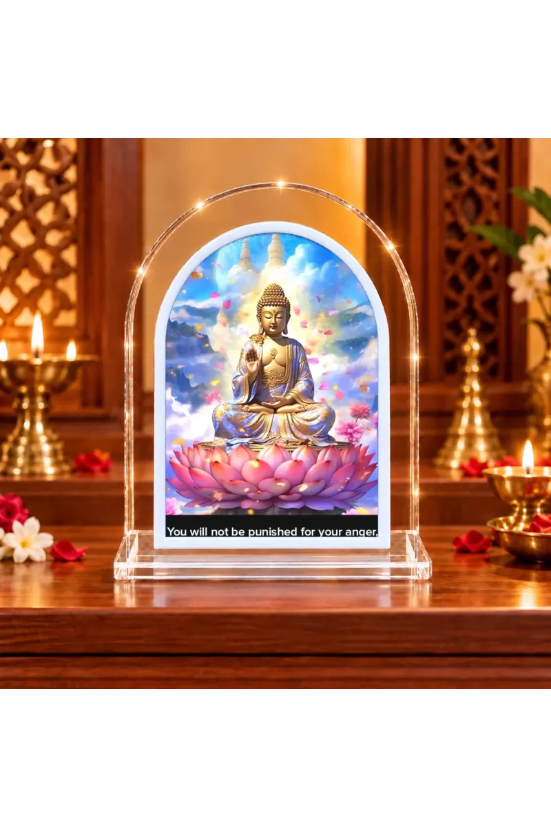 Buddha L Shape Acrylic Showpiece 3 X 3.5 Inch For Home, Office And Car (F175958)