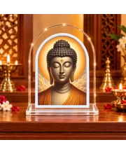 Buddha L Shape Acrylic Showpiece 3 X 3.5 Inch For Home, Office And Car (F175959)