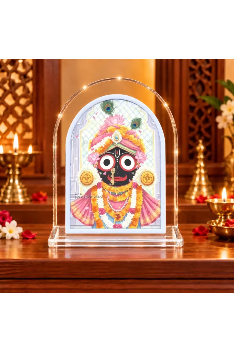 Lord Jagannath L Shape Acrylic Showpiece 3 X 3.5 Inch For Home, Office And Car (F175961)
