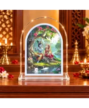 Radha Krishna L Shape Acrylic Showpiece 3 X 3.5 Inch For Home, Office And Car (F175966)