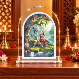 Radha Krishna L Shape Acrylic Showpiece 3 X 3.5 Inch For Home, Office And Car (F175966) Radha Krishna L Shape Acrylic Showpiece 3 X 3.5 Inch For Home, Office And Car (F175966)