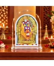 Shirdi Sai Baba L Shape Acrylic Showpiece 3 X 3.5 Inch For Home, Office And Car (F175967)