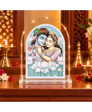 Radha Krishna L Shape Acrylic Showpiece 3 X 3.5 Inch For Home, Office And Car (F175968)