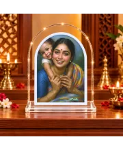 Mother And Child L Shape Acrylic Showpiece 3 X 3.5 Inch For Home, Office And Car (F175969)