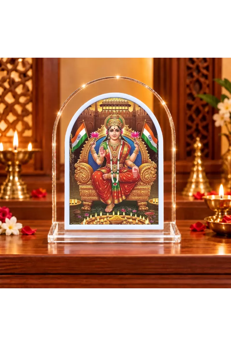 Bharat Mata L Shape Acrylic Showpiece 3 X 3.5 Inch For Home, Office And Car (F175970)