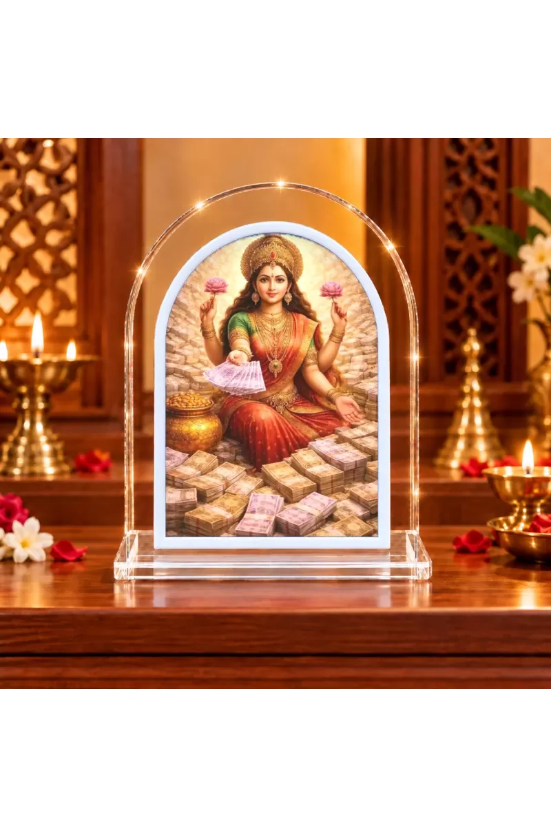 Goddess Lakshmi L Shape Acrylic Showpiece 3 X 3.5 Inch For Home, Office And Car (F175971)