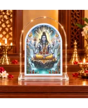 Lord Shiva L Shape Acrylic Showpiece 3 X 3.5 Inch For Home, Office And Car (F175973)