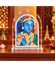 Lord Krishna L Shape Acrylic Showpiece 3 X 3.5 Inch For Home, Office And Car (F175979)