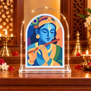 Lord Krishna L Shape Acrylic Showpiece 3 X 3.5 Inch For Home, Office And Car (F175979) Lord Krishna L Shape Acrylic Showpiece 3 X 3.5 Inch For Home, Office And Car (F175979)