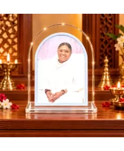 Mata Amritanandamayi L Shape Acrylic Showpiece 3 X 3.5 Inch For Home, Office And Car (F175980)