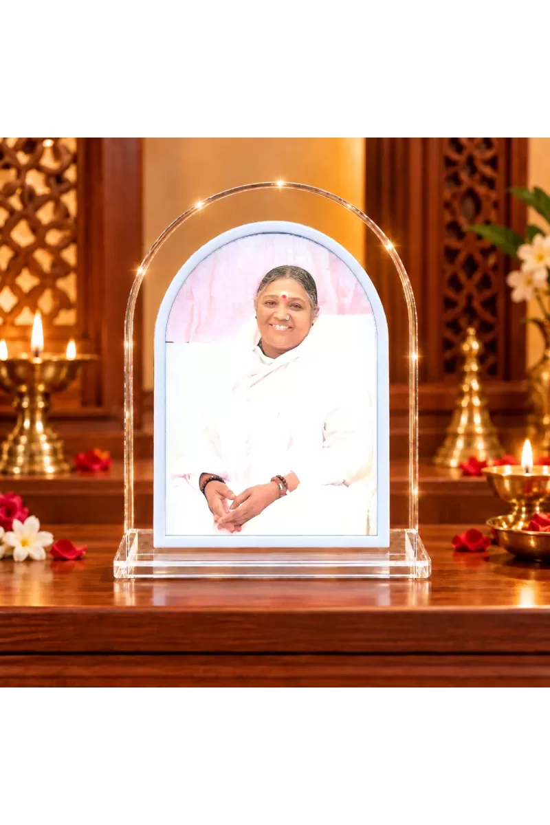 Mata Amritanandamayi L Shape Acrylic Showpiece 3 X 3.5 Inch For Home, Office And Car (F175980)
