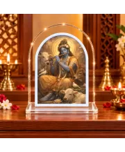 Lord Krishna L Shape Acrylic Showpiece 3 X 3.5 Inch For Home, Office And Car (F175981)