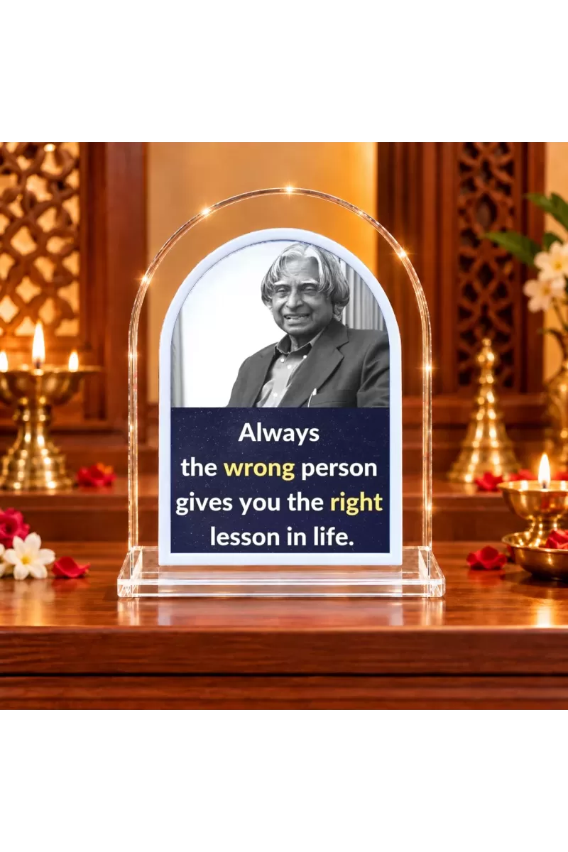 A. P. J. Abdul Kalam L Shape Acrylic Showpiece 3 X 3.5 Inch For Home, Office And Car (F175982)