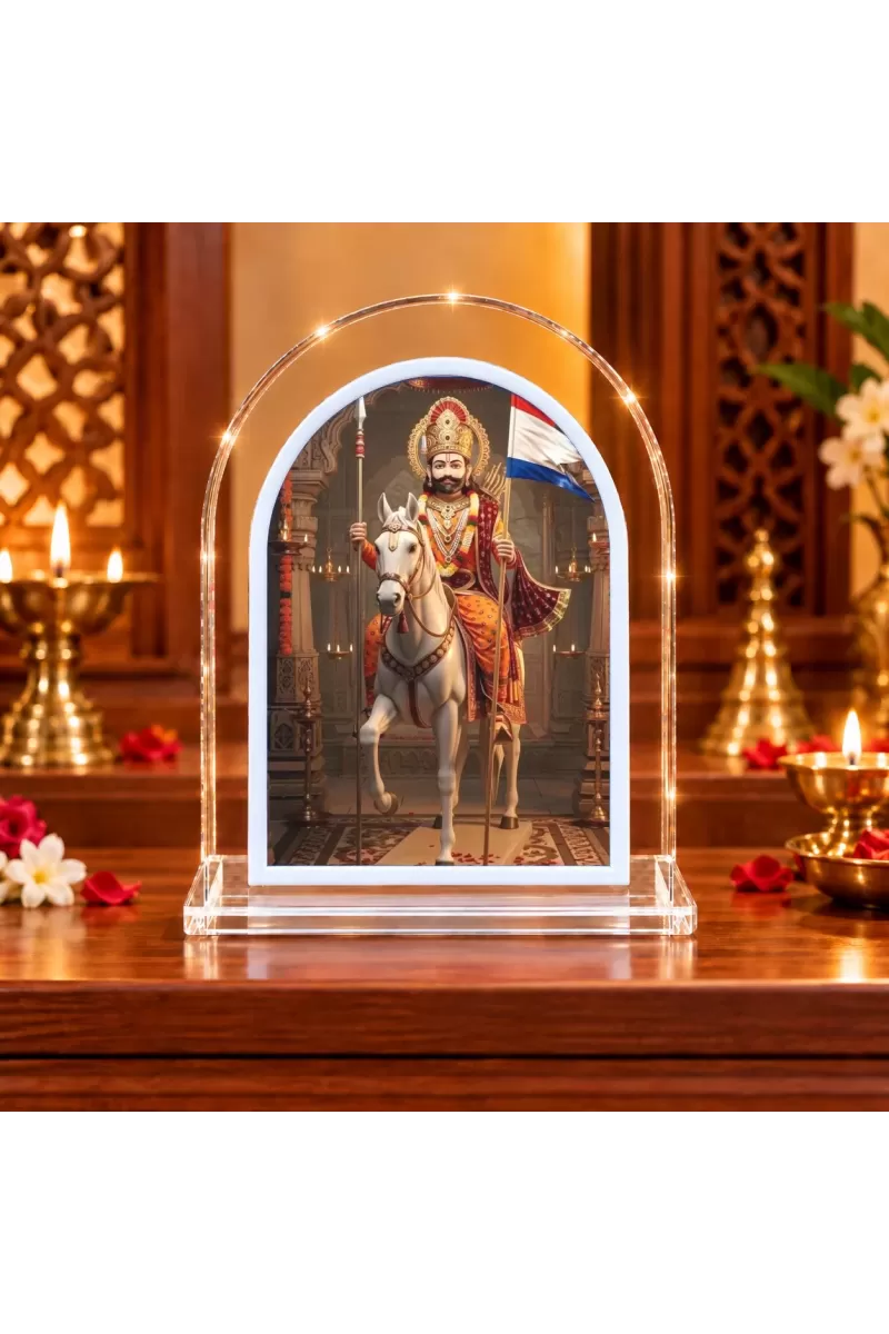 Khatu Shyam Ji L Shape Acrylic Showpiece 3 X 3.5 Inch For Home, Office And Car (F175984)
