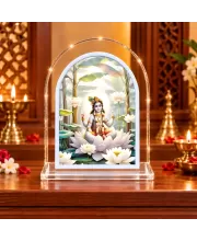 Shree Krishna L Shape Acrylic Showpiece 3 X 3.5 Inch For Home, Office And Car (F175985)