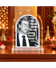 Bill Gates L Shape Acrylic Showpiece 3 X 3.5 Inch For Home, Office And Car (F175986)