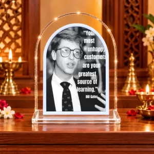 Bill Gates L Shape Acrylic Showpiece 3 X 3.5 Inch For Home, Office And Car (F175986)