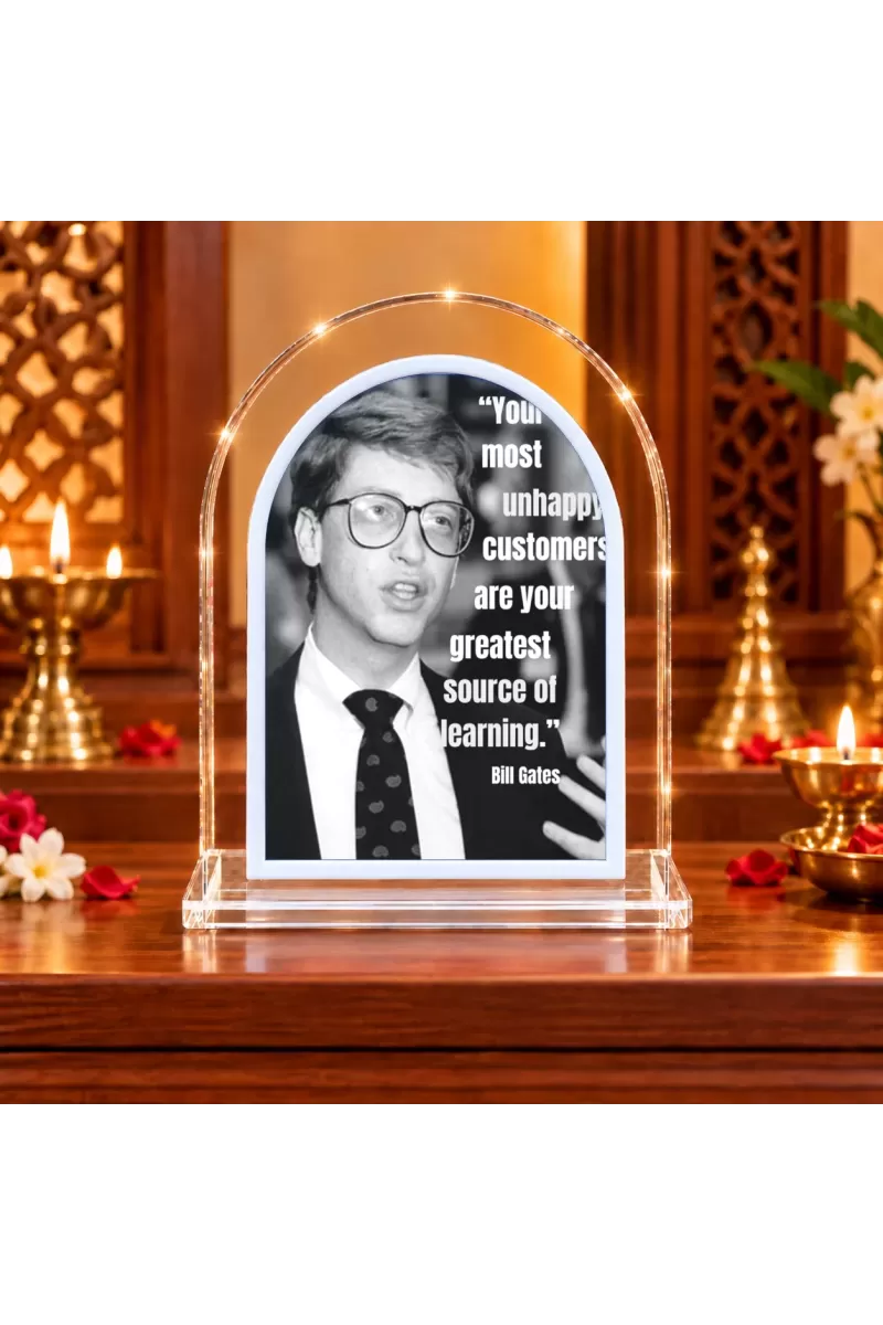Bill Gates L Shape Acrylic Showpiece 3 X 3.5 Inch For Home, Office And Car (F175986)