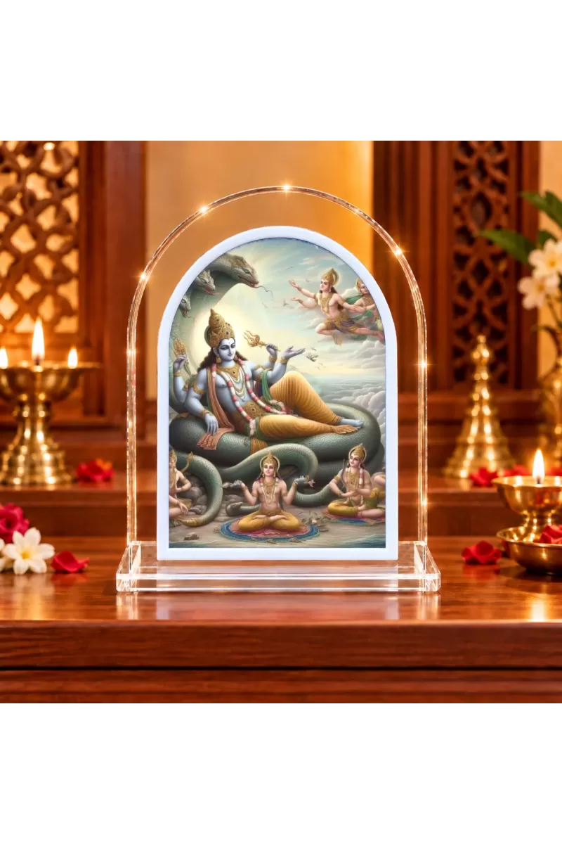 Shree Narayan L Shape Acrylic Showpiece 3 X 3.5 Inch For Home, Office And Car (F175988)