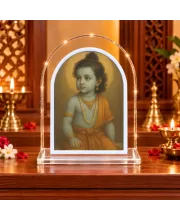 Lord Krishna L Shape Acrylic Showpiece 3 X 3.5 Inch For Home, Office And Car (F175989)