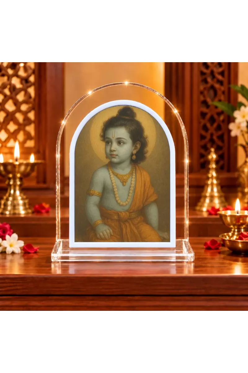 Lord Krishna L Shape Acrylic Showpiece 3 X 3.5 Inch For Home, Office And Car (F175989)