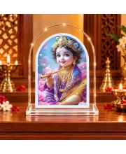 Lord Krishna L Shape Acrylic Showpiece 3 X 3.5 Inch For Home, Office And Car (F175993)
