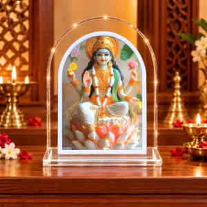 Goddess Lakshmi L Shape Acrylic Showpiece 3 X 3.5 Inch For Home, Office And Car (F175994) Goddess Lakshmi L Shape Acrylic Showpiece 3 X 3.5 Inch For Home, Office And Car (F175994)