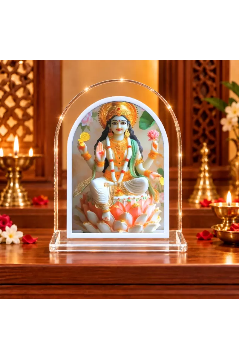 Goddess Lakshmi L Shape Acrylic Showpiece 3 X 3.5 Inch For Home, Office And Car (F175994)