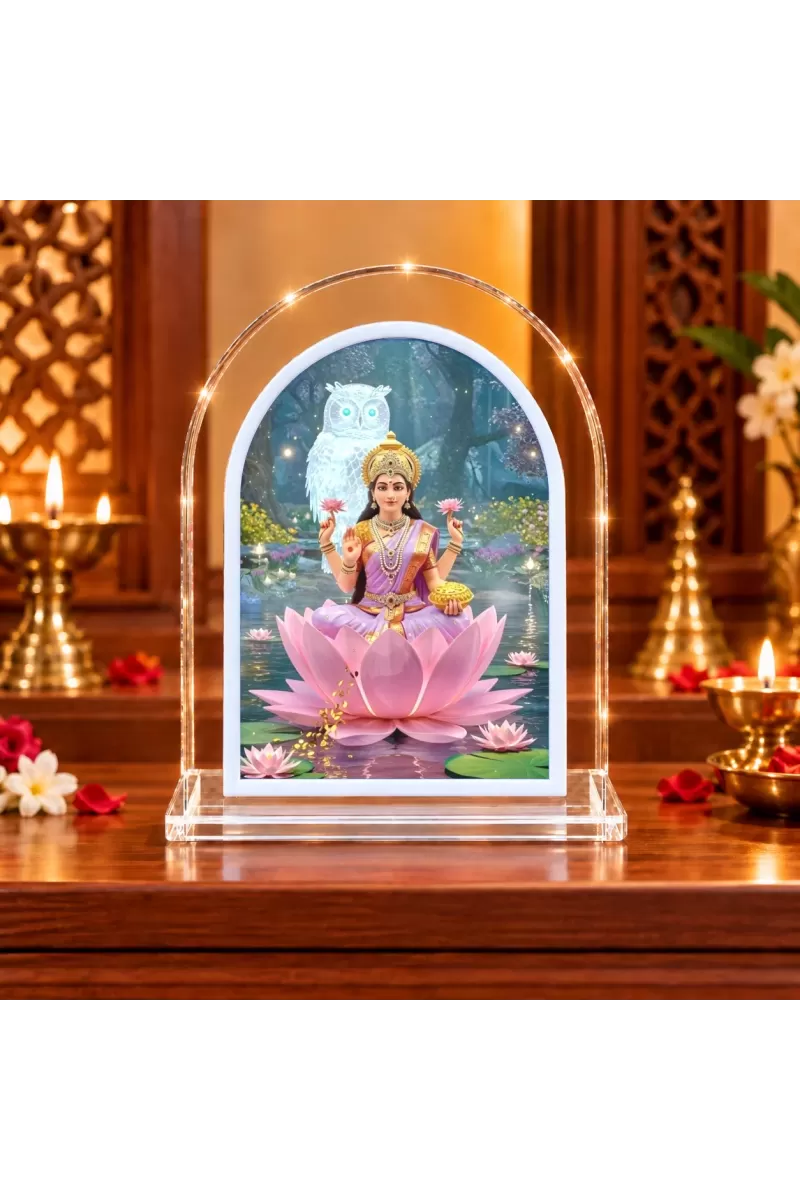 Goddess Lakshmi L Shape Acrylic Showpiece 3 X 3.5 Inch For Home, Office And Car (F175995)