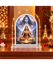 Shiva Parvati L Shape Acrylic Showpiece 3 X 3.5 Inch For Home, Office And Car (F175996)