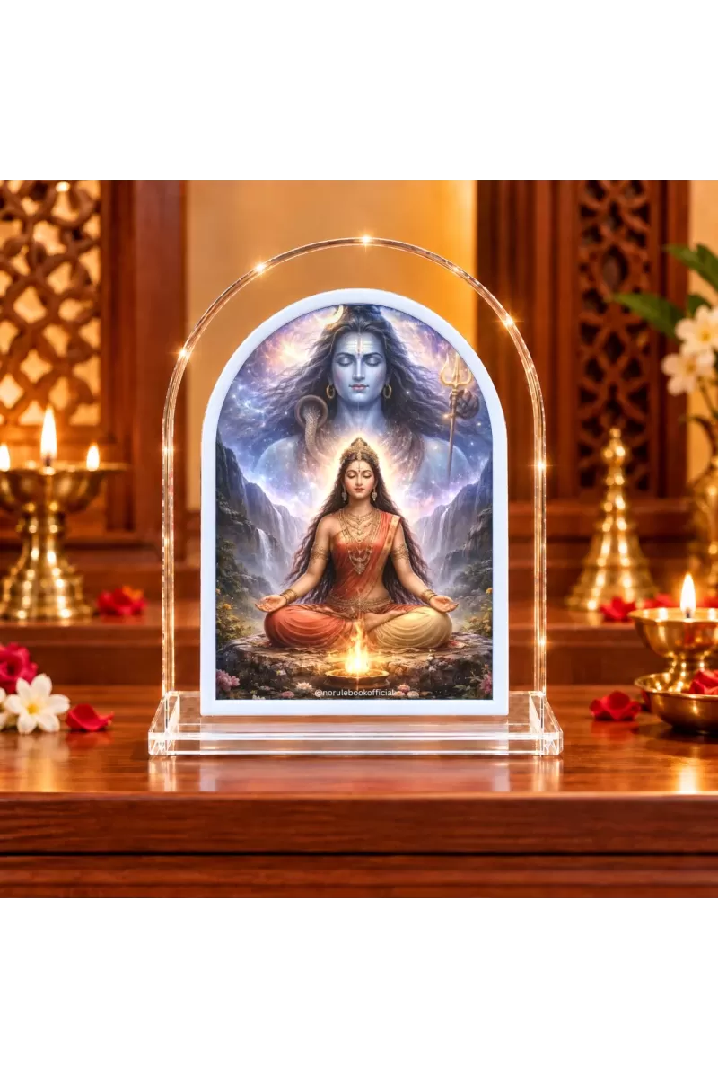 Shiva Parvati L Shape Acrylic Showpiece 3 X 3.5 Inch For Home, Office And Car (F175996)