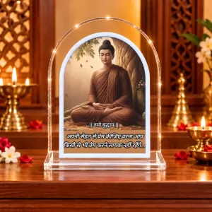 Buddha L Shape Acrylic Showpiece 3 X 3.5 Inch For Home, Office And Car (F175997)