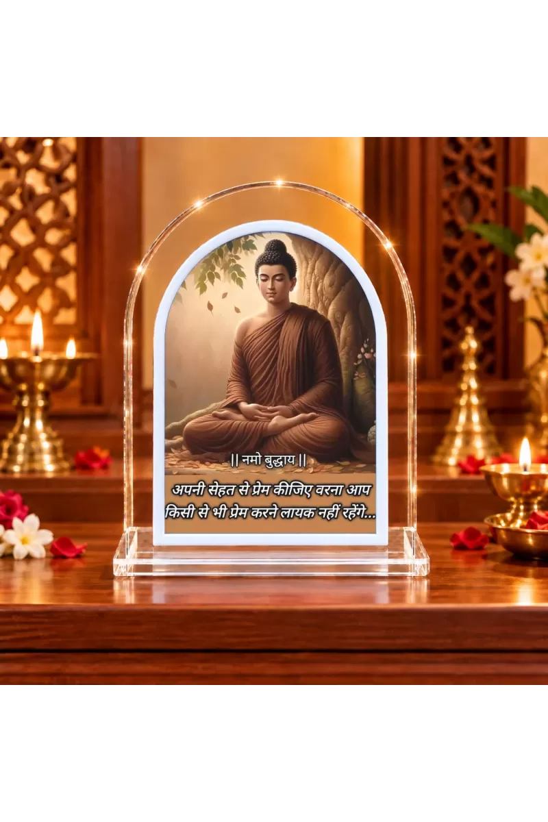 Buddha L Shape Acrylic Showpiece 3 X 3.5 Inch For Home, Office And Car (F175997)