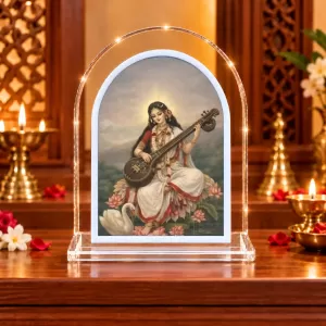 Goddess Saraswati L Shape Acrylic Showpiece 3 X 3.5 Inch For Home, Office And Car (F176000) Goddess Saraswati L Shape Acrylic Showpiece 3 X 3.5 Inch For Home, Office And Car (F176000)