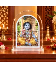 Lord Krishna L Shape Acrylic Showpiece 3 X 3.5 Inch For Home, Office And Car (F176005)