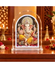 Lord Ganesha L Shape Acrylic Showpiece 3 X 3.5 Inch For Home, Office And Car (F176006)