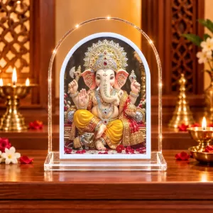 Lord Ganesha L Shape Acrylic Showpiece 3 X 3.5 Inch For Home, Office And Car (F176006) Lord Ganesha L Shape Acrylic Showpiece 3 X 3.5 Inch For Home, Office And Car (F176006)