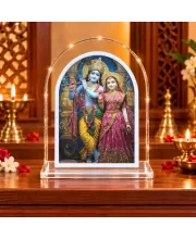 Radha Krishna L Shape Acrylic Showpiece 3 X 3.5 Inch For Home, Office And Car (F176007)