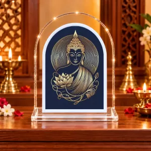 Buddha L Shape Acrylic Showpiece 3 X 3.5 Inch For Home, Office And Car (F176010)