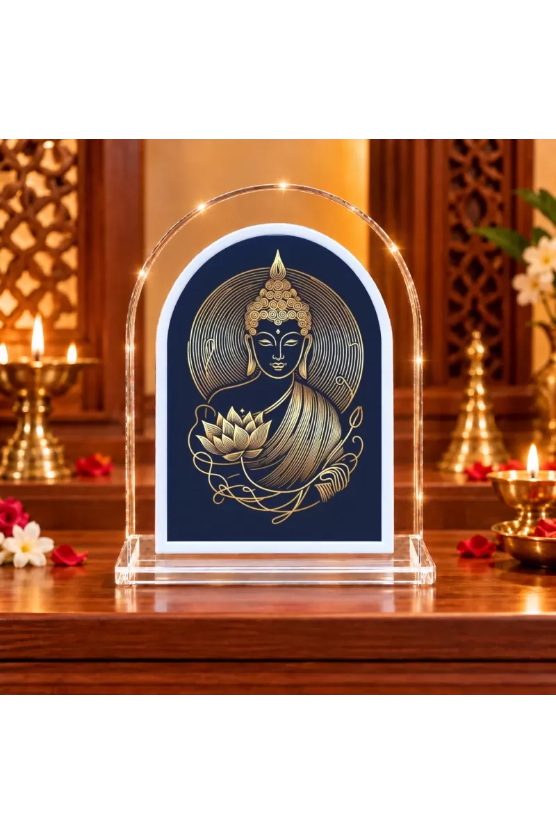 Buddha L Shape Acrylic Showpiece 3 X 3.5 Inch For Home, Office And Car (F176010)