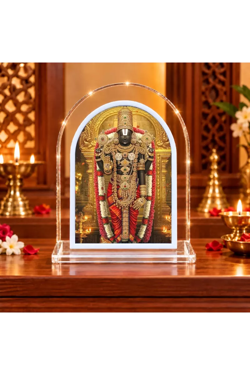 Lord Venkateswara L Shape Acrylic Showpiece 3 X 3.5 Inch For Home, Office And Car (F176011)