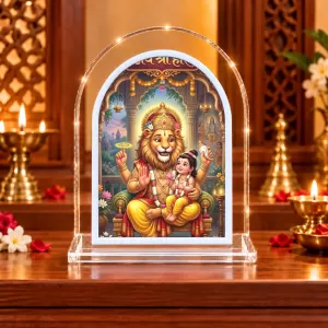Lord Narashinga L Shape Acrylic Showpiece 3 X 3.5 Inch For Home, Office And Car (F176015)