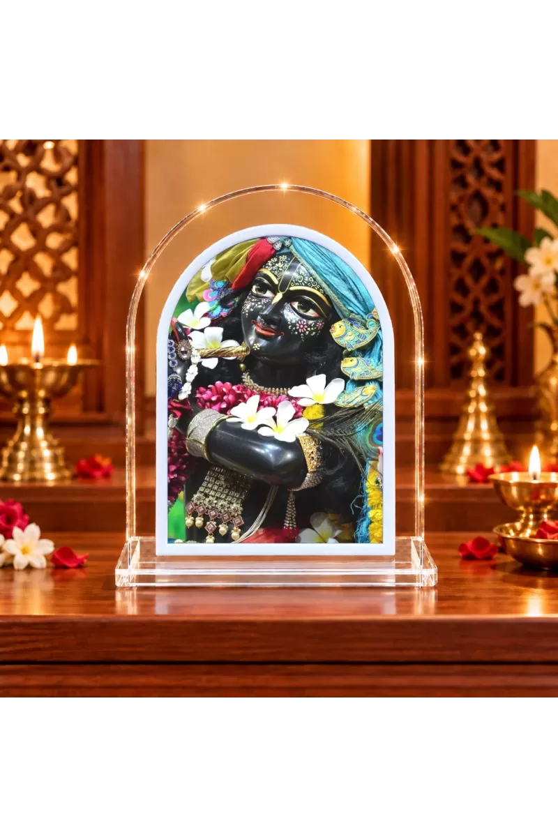 Lord Krishna L Shape Acrylic Showpiece 3 X 3.5 Inch For Home, Office And Car (F176020)