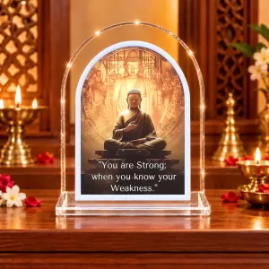 Buddha L Shape Acrylic Showpiece 3 X 3.5 Inch For Home, Office And Car (F176021)