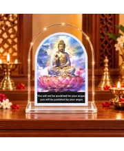Buddha L Shape Acrylic Showpiece 3 X 3.5 Inch For Home, Office And Car (F176024)